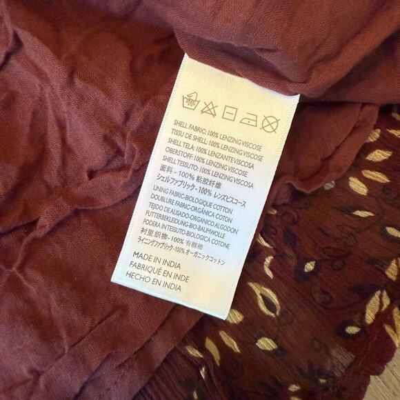 Cleobella Jaslynn Mini Dress | Boho Tiered Burgundy Floral | Size Small 803E - Picture 6 of 11